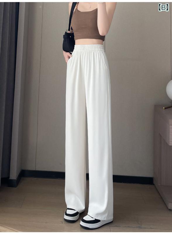 パンツ レディース 春秋 黒色ワイドレッグパン...の紹介画像3