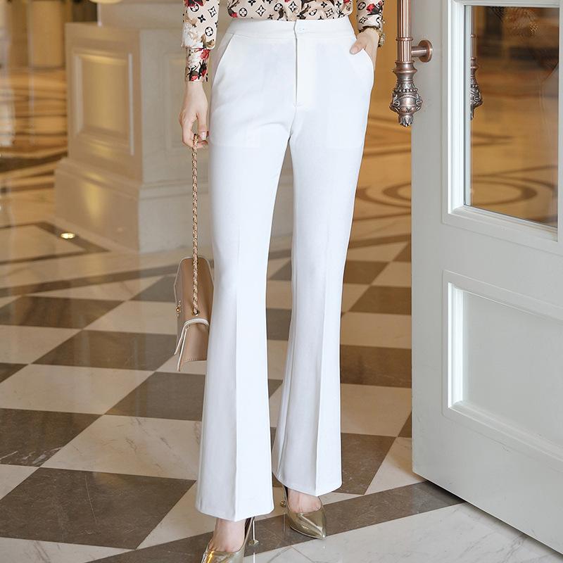 パンツ レディース 春秋 スラックス テーパードパンツ ハイウエスト 美脚 OL オフィス カジュアル フォーマル 黒 白