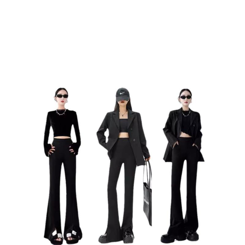 パンツ レディース 春秋 高見え センタープレス パンツ 接触冷感 美脚 ストレッチ スラックス ハイウエスト 伸縮性 無地 きれいめ オフィスカジュアル 通勤