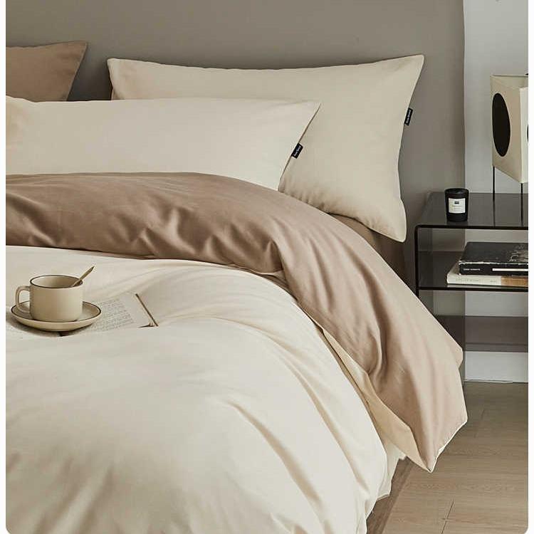 布団カバー ベッドシーツ ベッドリネン 4点セット 綿100% あったか 秋冬 100S 厚手起毛 全14色 無地 1...