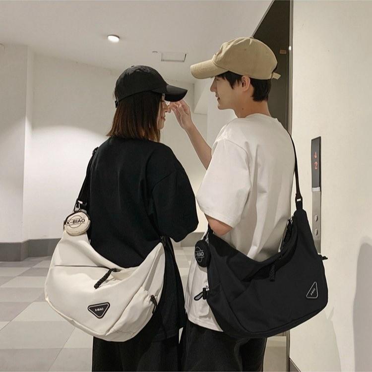 ショルダーバッグ 男性用 ストリート ナイロン 無地 軽量 通勤通学 普段使い 斜め掛け 鞄 カバン ブラ..