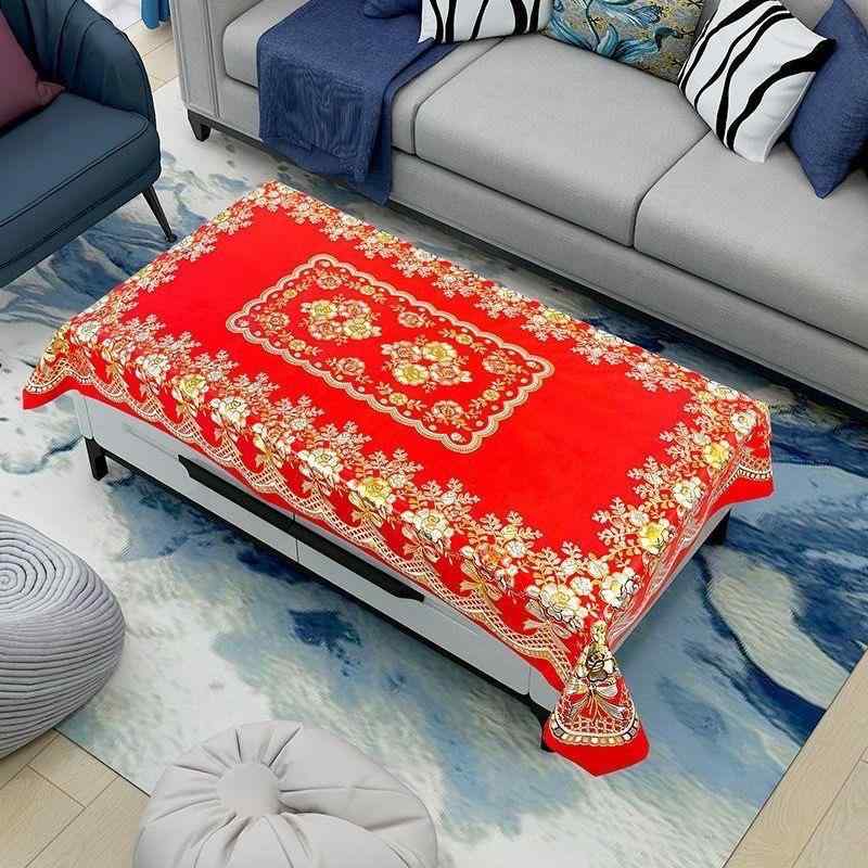 テーブルクロス 長方形 防水 防油 PVC製 中国赤 幾何学模様 防汚 撥水 厚手 家庭用 ホテル カフェ レストラン パーティー イベント おしゃれ インテリア