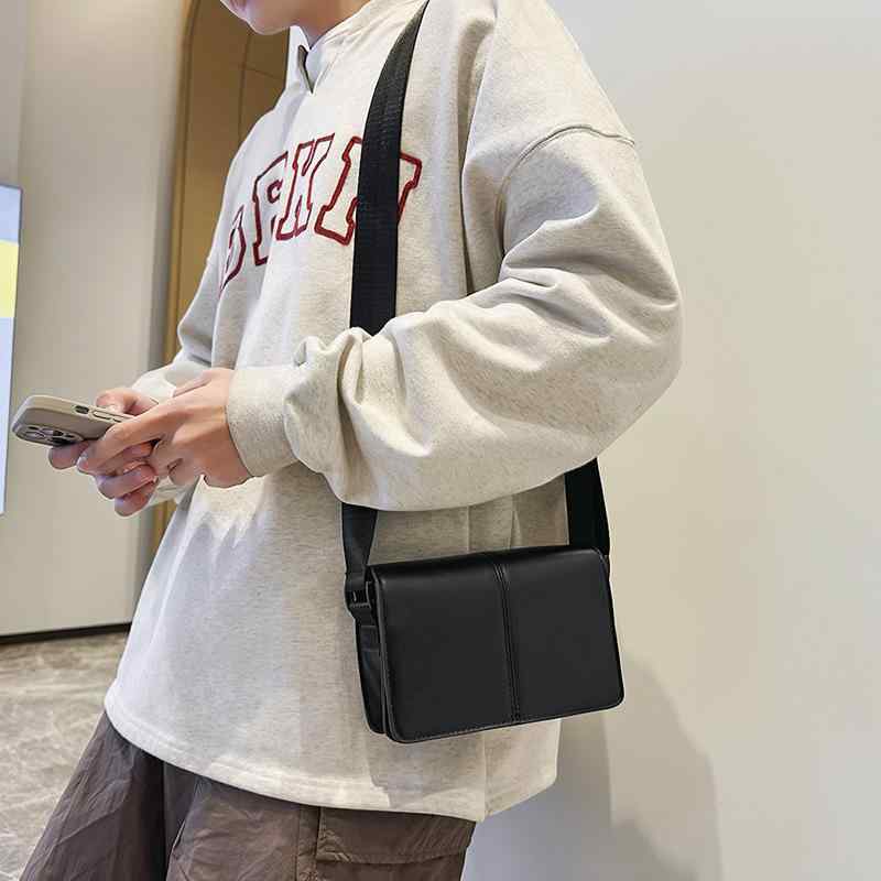 バッグ 男性用 ショルダーバッグ puレザー ブラック ブラウン 無地 斜め掛け 普段使い