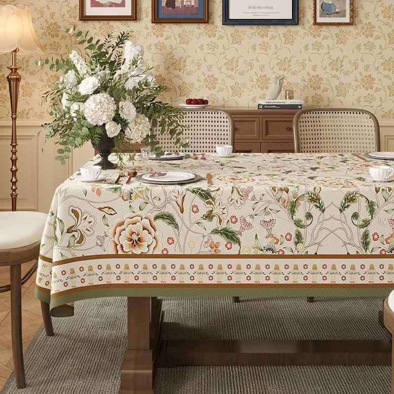 Tablecloths - テーブルクロス 長方形 防水 撥水 高級感 田園風 花柄 ダイニングテーブル用 食卓カバー ティーテーブル コーヒーテーブル 装飾 90 140cm