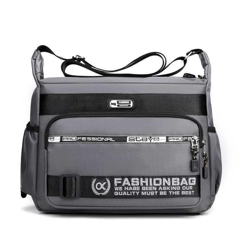 メンズ ショルダーバッグ 男性用 多機能 大容量 撥水 ナイロン 斜めがけ メッセンジャーバッグ アウトドア 普段使い 通勤 旅行 グレー ブラック カーキ ネイビー