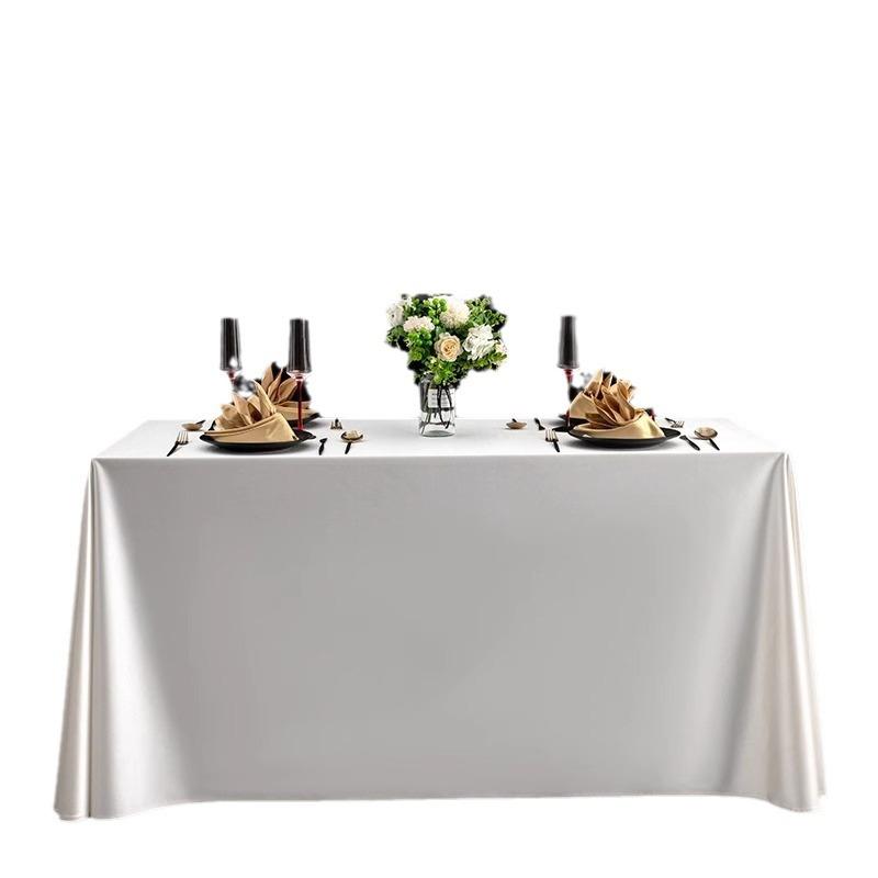テーブルクロス 長方形 イベント用テーブルクロス 無地 高密織 厚手 サテン 結婚式 パーティー ビュッフェ 宴会 レストラン ディナー 会議 ホテル アウトドア