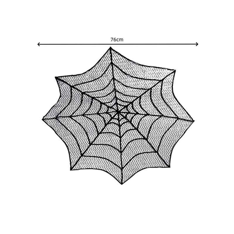 テーブルクロス ハロウィン パーティー イベント 蜘蛛の巣柄 円形 ポリエステル製 インテリア 76cm