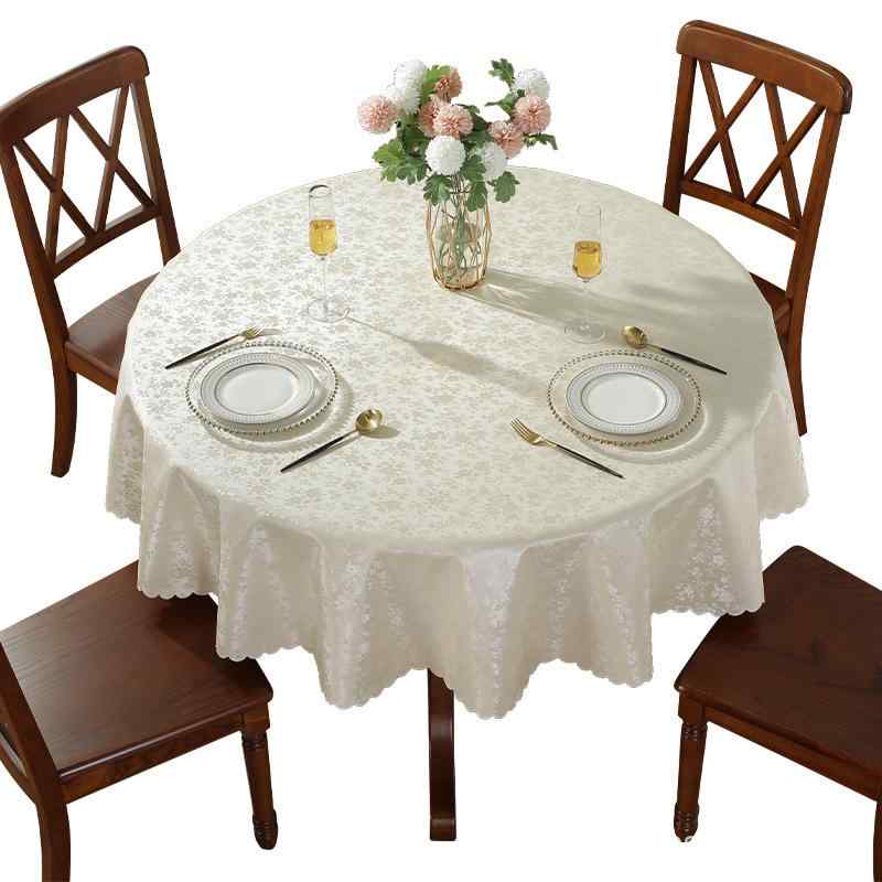 テーブルクロス 円形 防水 防油 PUレザー 厚手 撥水 滑り止め 耐熱 耐摩耗 ホーム パーティー レストラン 月季香槟色 孔雀翎香槟金 カフェ
