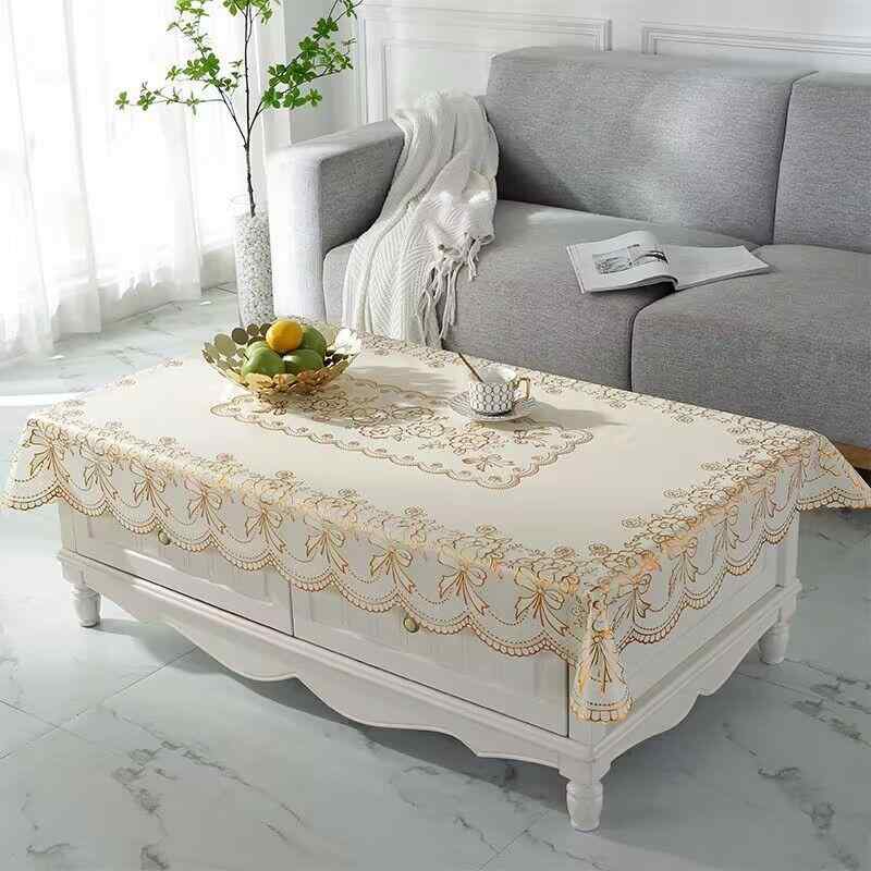 テーブルクロス 長方形 撥水 撥油 防汚 耐熱 PVC 90 140cm 北欧風 ティーテーブル デスクマット ゴールド