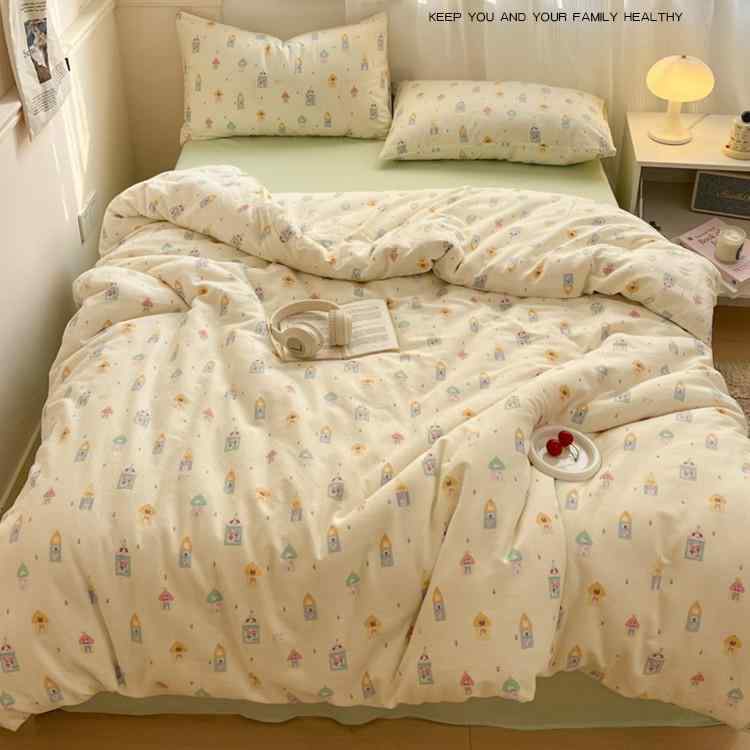 寝具 ベビー 純綿100% ダブルガーゼ 掛け布団カバー ベッドシーツ セット 子供 赤ちゃん 植物柄 花柄 1..