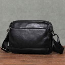 ショルダーバッグ 男性用 紳士 本革 牛革 レザー 斜め掛け ブラック 通勤 普段使い
