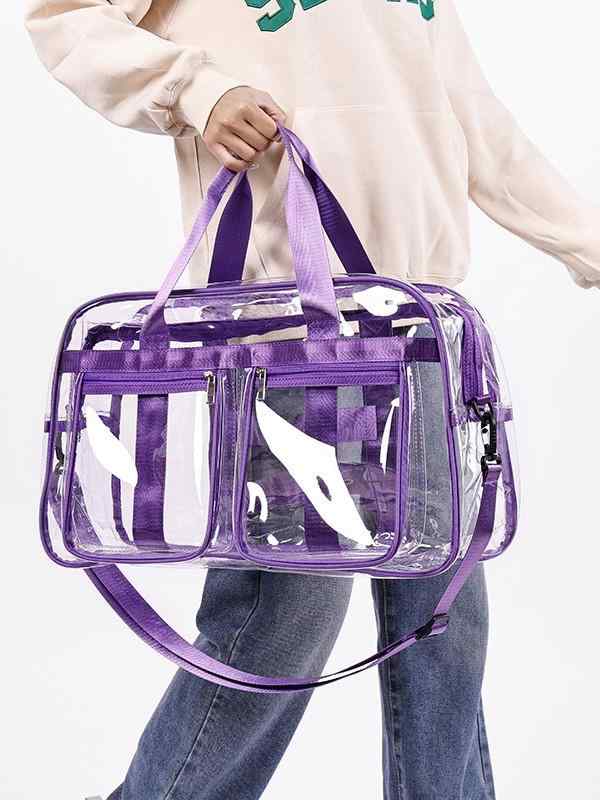 ショルダーバッグ レディース 斜めがけ 透明 PVC 大容量 超軽量 トートバッグ 防水 カジュアル 旅行 春夏