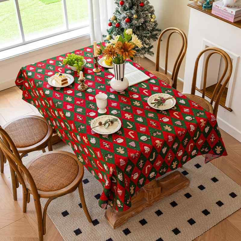 テーブルクロス クリスマス レディース メンズ キッズ 暖冬 雪花柄 撥水 防滑 防塵 美化装飾 模様替え ..