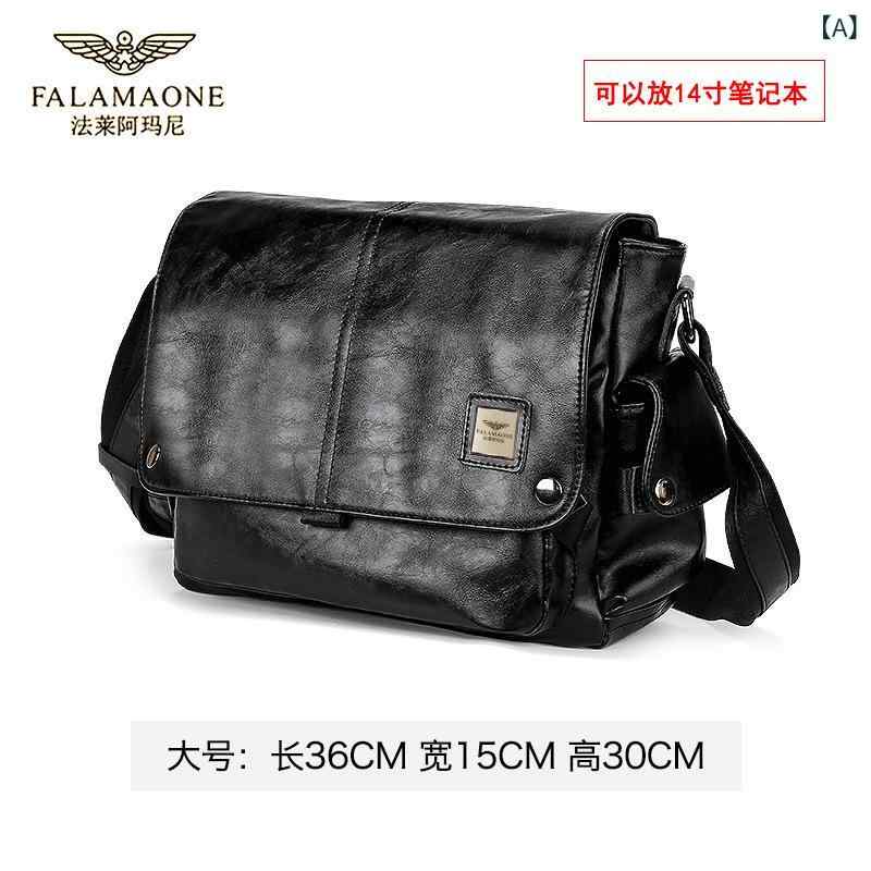 メンズ 斜めがけバッグ ショルダーバッグ 男性用 紳士 鞄 PUレザー 大容量 通勤 通学 普段使い 耐摩耗 ..