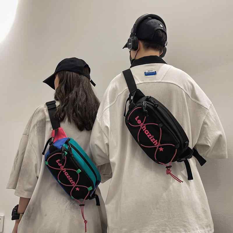 ボディバッグ 男性用 大容量 斜めがけ 鞄 ストリート アウトドア スポーツ サイクリング ランニング スマホ 12インチ 耐摩耗 撥水 ナイロン ポリエステル ブラック カラーブロック