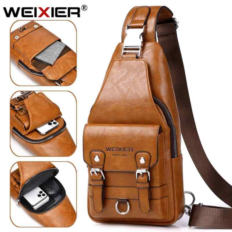 ボディバッグ 男性用 防水 耐摩耗 クロスボディバッグ PUレザー 大容量 普段使い ブラック ブラウン系