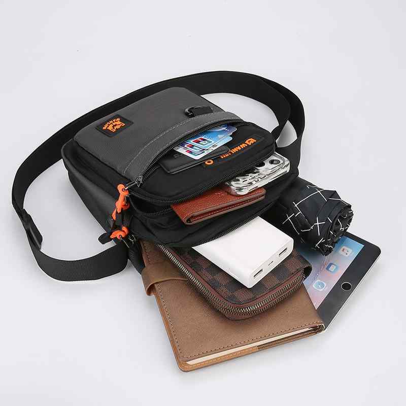 メンズ ショルダーバッグ オックスフォード布 無地 収納可能 普段使い 斜めがけ 鞄 グレー ブラック グリーン ブルー