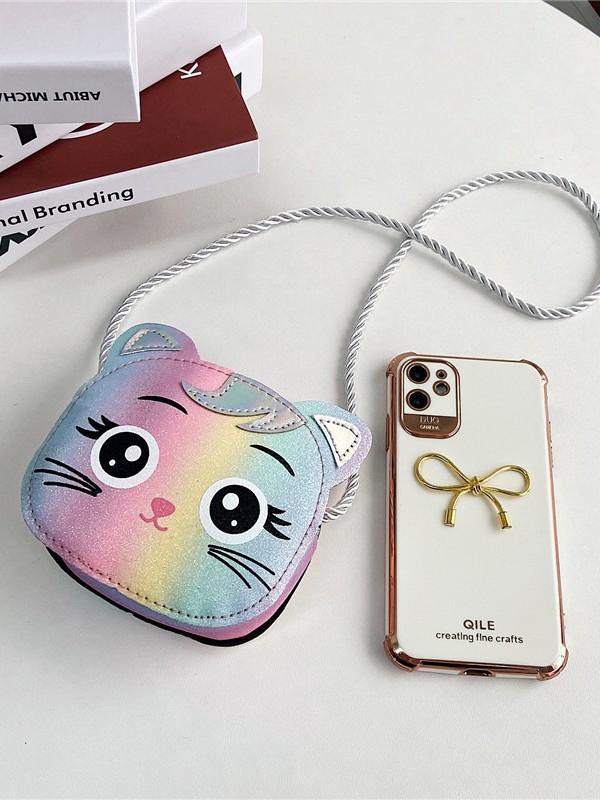 キッズ ショルダーバッグ かわいい 女の子 PUレザー ポシェット 携帯入れ ミニバッグ チェーン付き 童..