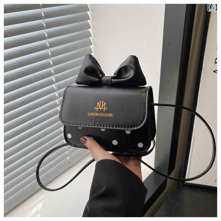 キッズ バッグ かわいい 蝶結び 子供 ポシェット ショルダーバッグ 親子 ペア ドット柄 ミニ 財布 PU ..