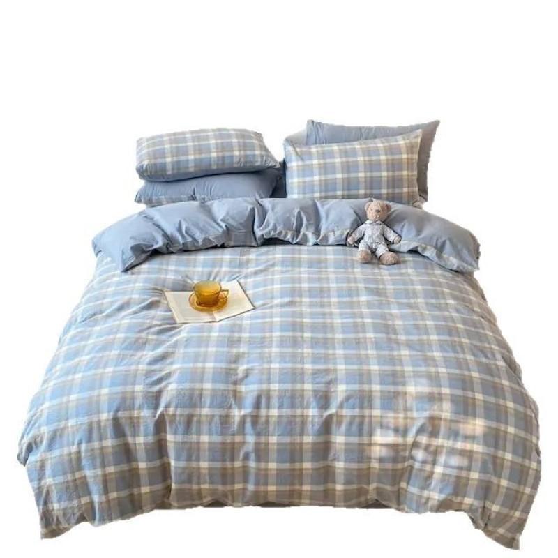 布団カバー シングル セミダブル ダブル 全綿100 水洗い綿 寝具カバー シーツ ベッドカバー チェック柄..