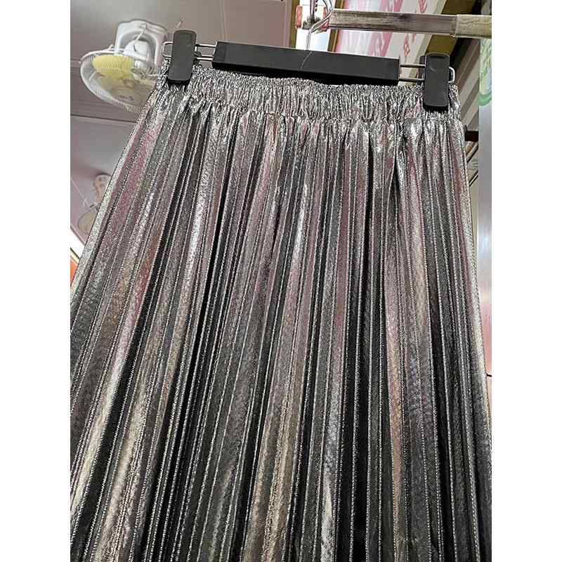 スカート レディース 秋冬 フレアスカート ひざ丈 光沢 3D 立体柄 切り替え ポリエステル 再生繊維 ウエストゴム 伸縮性 Aライン きれいめ かわいい 上品 フェミニン お出かけ デート ゴールド シルバー ブラック