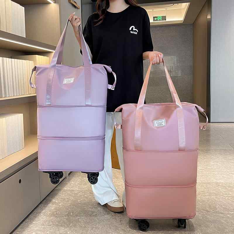 旅行バッグ 大容量 キャリーバッグ 学生 短期出張 旅行 収納 乾湿分離 拡張可能 ボストンバッグ オックスフォード生地 紫色 ブルー ブラック グレー ピンク系