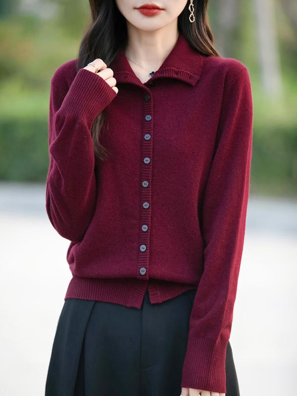 カーディガン レディース ニット 秋冬 高襟 無地 ゆったり 長袖 トップス アウター アンゴラ赤 深灰色 ..