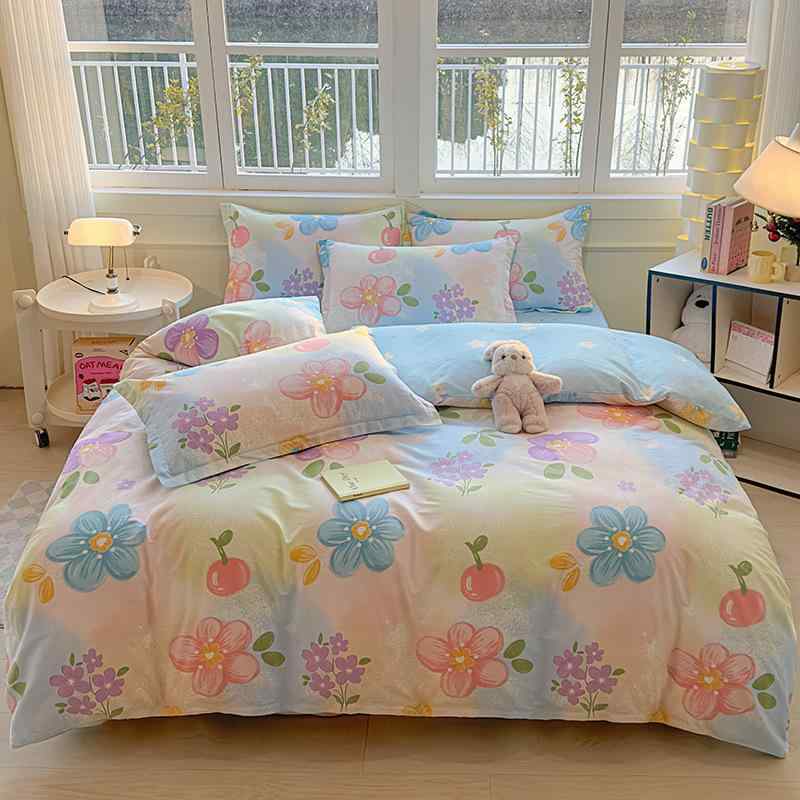 布団カバー 綿100% シングルサイズ 学生 寮 寝具 かわいい プリント柄