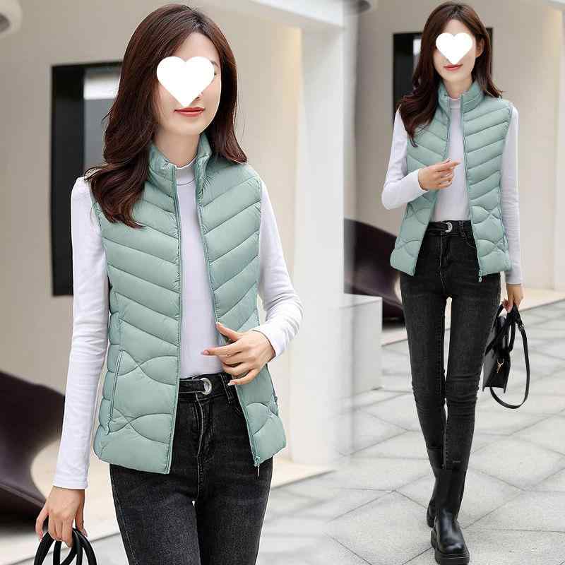 ベスト レディース 秋冬 羽毛 中綿 ベスト スリム スタンドカラー ファッション 裏起毛 厚手 防寒 あったか ブラック グリーン レッド ピンク系 大きいサイズ