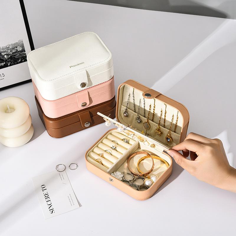 ジュエリーボックス レディース 携帯用 アクセサリーケース レザー調 ネックレス ピアス 収納ケース ピンク系