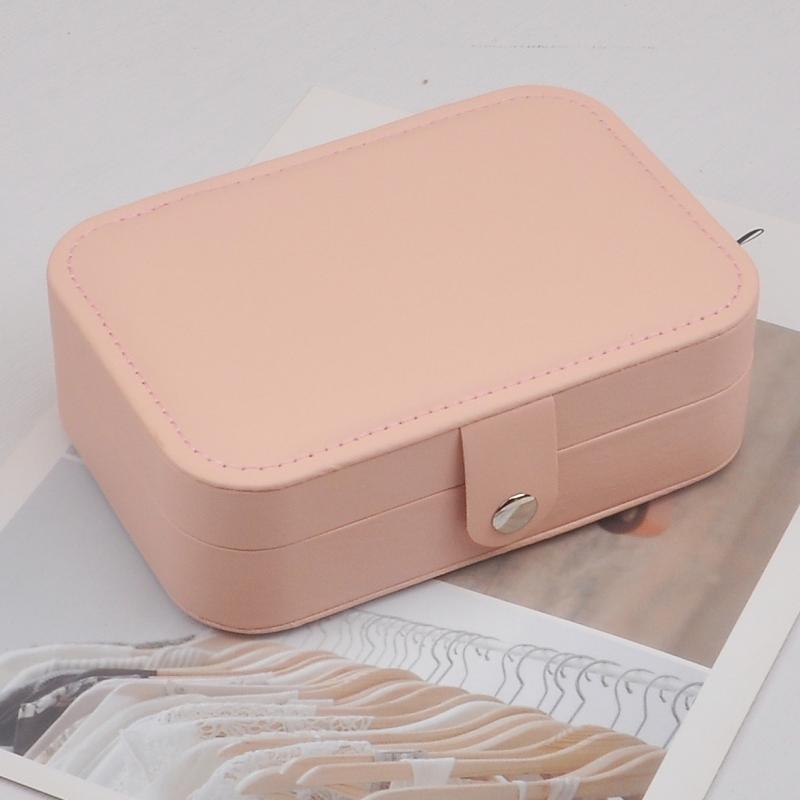 ジュエリーボックス レディース 旅行 携帯用 ピアス ネックレス 指輪 アクセサリー 収納 ケース レザー調 ピンク ホワイト ブラック グ..