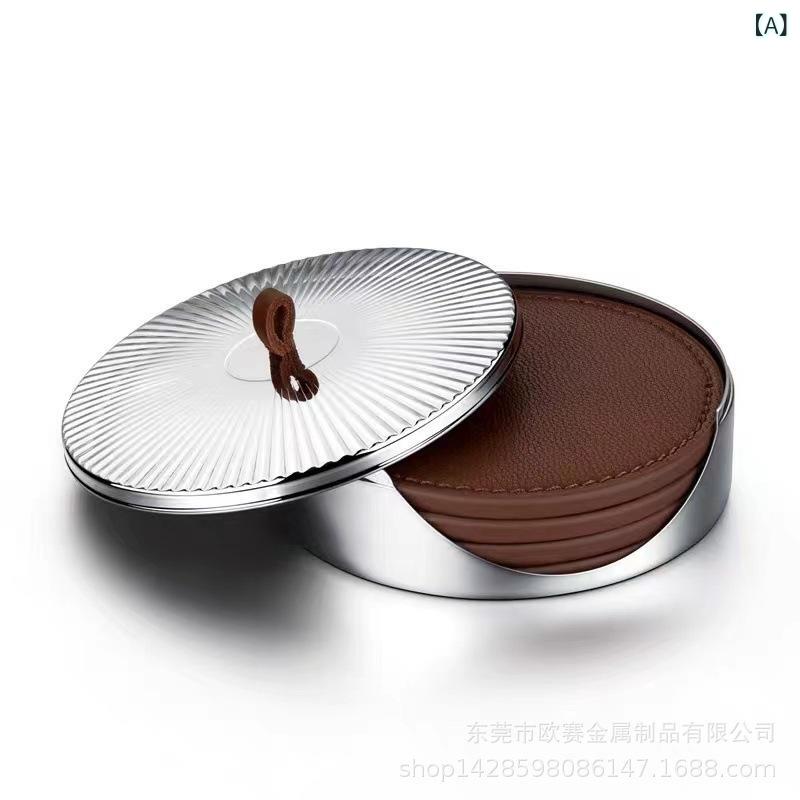 茶托 グラスマット コースター レザー 無地 北欧風 モダン シンプル カップ コーヒー ティー 柔軟 絶縁 ホーム デコレーション