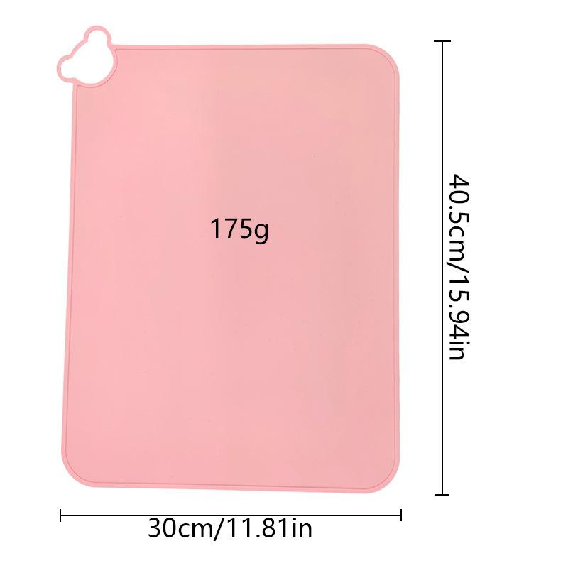 ランチョンマット シリコン製 折りたたみ 水切り 携帯用 学生用 無地 パステルカラー ミントグリーン(x2)