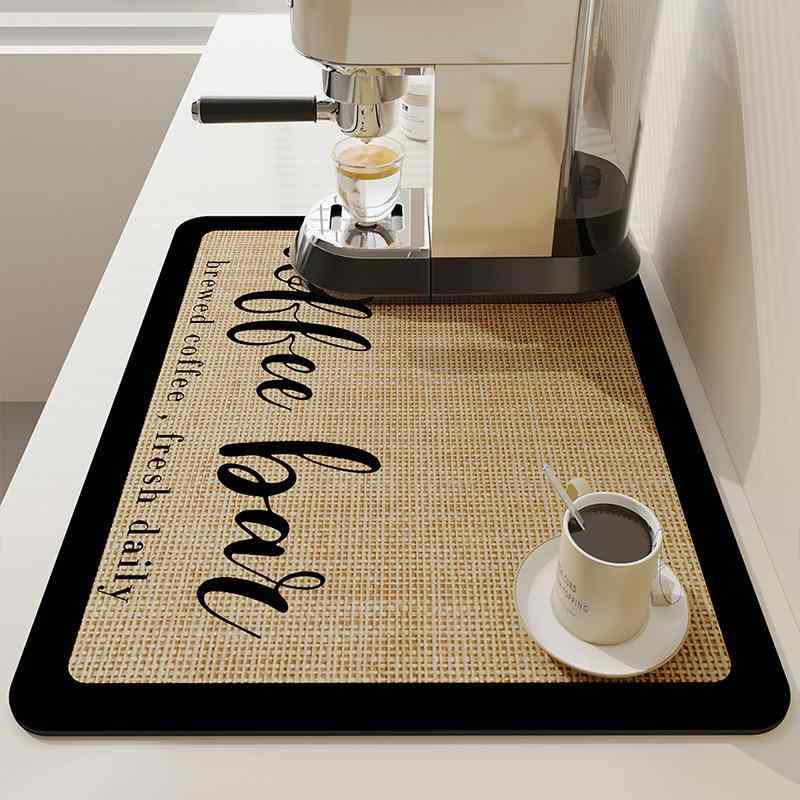 Place Mats - コースター 珪藻土 水切りマット キッチンマット グラスマット バーカウンターマット 断熱 吸水 滑り止め 正方形 30x40cm 40x50cm 50x60cm