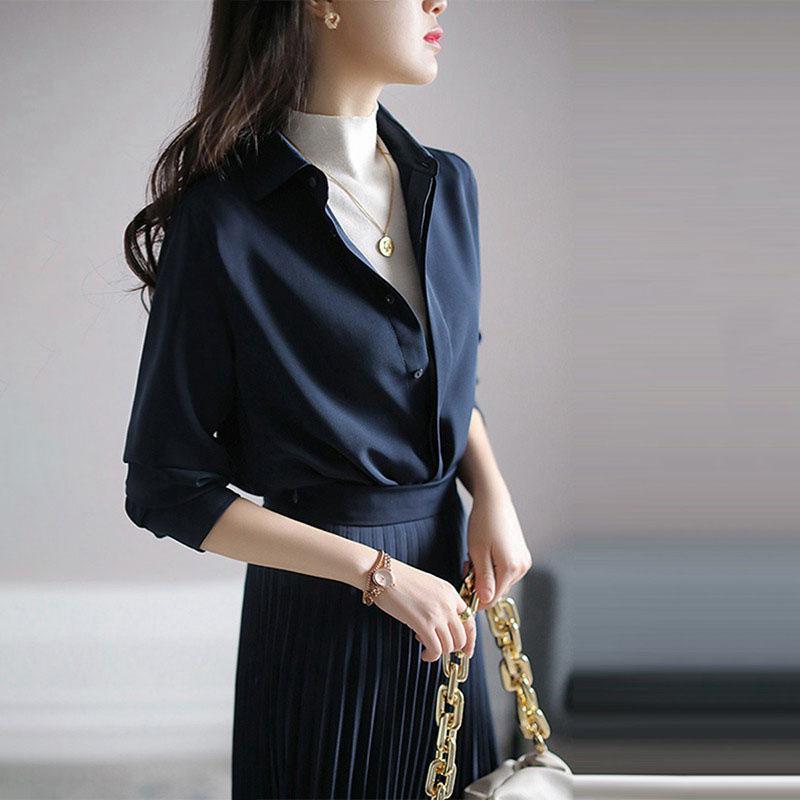 ワンピース 秋冬 カラー 魅惑的 長袖 高級感 質感 普段使い 伸縮性 綿素材 ビッグシルエット ブラック