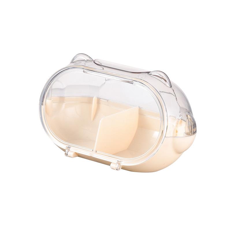 メイクボックス 美容グッズ収納ケース パフ スポンジ収納 卓上ドレッサー 防塵 フタ付き コンパクト 持ち運び シャンパンゴールド