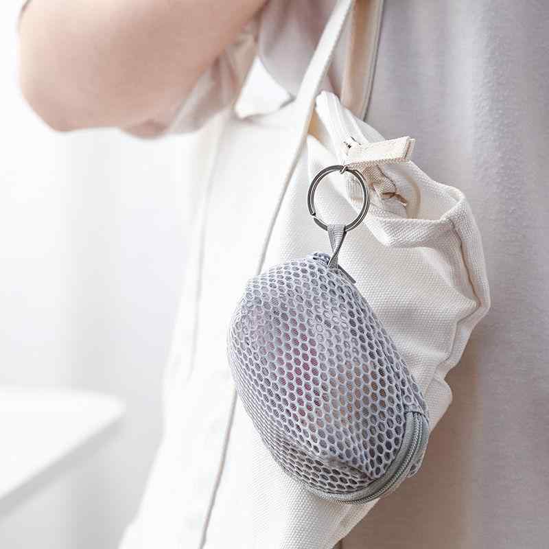 メイクアップ スポンジ 収納ケース 立体 メッシュバッグ ミニ 化粧ポーチ コイン 美容 防塵 収納袋 パープル 深灰 浅灰