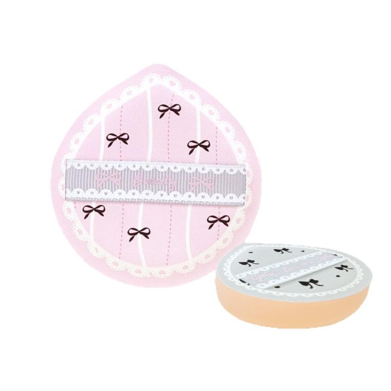 パフ レディース メイクアップ 化粧 パウダーファンデーション用 スポンジ 2個セット 収納ケース付き 涙型 桃型