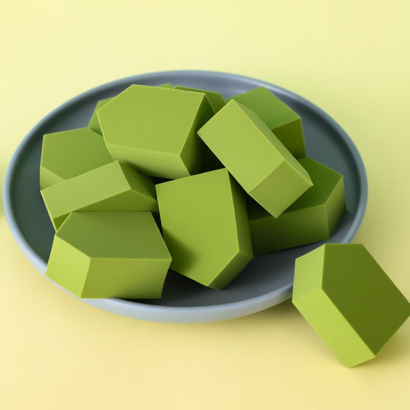 パフ スポンジ メイク用 五角 多機能 15個入 亲水性聚氨酯製 果酱红 抹茶 乾湿両用