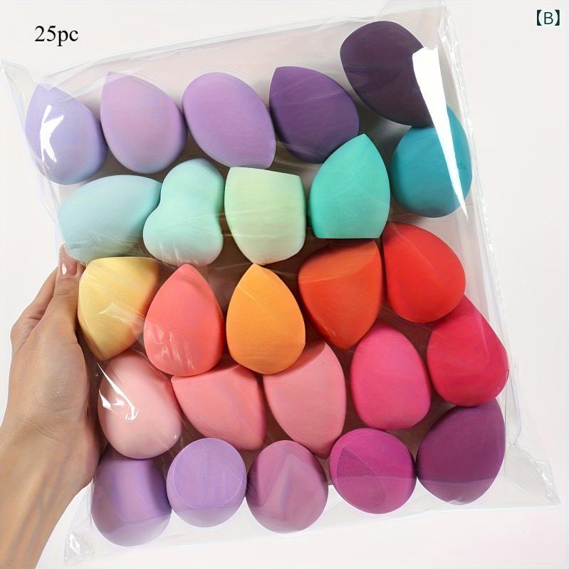 メイクアップスポンジ アソートカラー ランダム形状 化粧用スポンジ パフ 10個 20個 25個