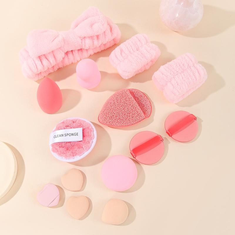 メイクアップセット レディース 洗顔ヘアバンド リストバンド 洗顔パフ 超 мягкий パウダーパフ メイク..