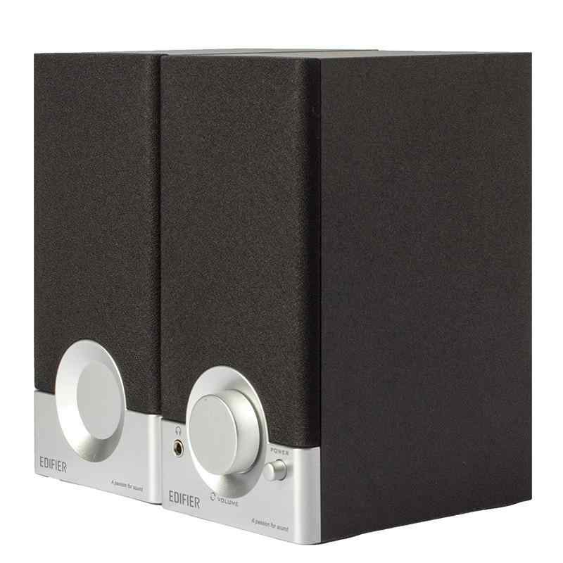 スピーカー パソコン デスクトップ 2.0ch 木製 小型 AUX接続 ブラック