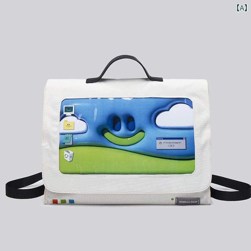 リュック レディース 大容量 かわいい 笑顔 ニコちゃん ナイロン 通勤 通学 旅行 14インチ 手提げ 軽量