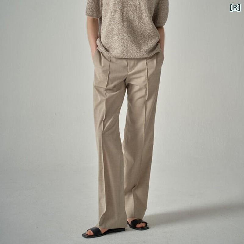 パンツ レディース グレー系 ウール 高腰 ワ...の紹介画像3