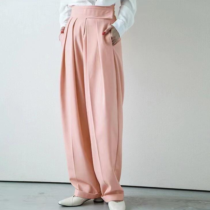 パンツ レディース ワイドパンツ 黒 ハイウエスト 美脚 スラックス ゆったり ストレート イージーパンツ 体型カバー 接触冷感 ドレープ 春夏