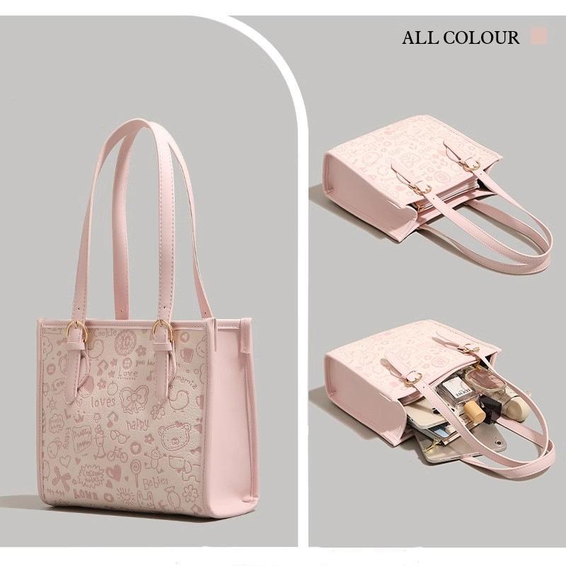 バッグ レディース カートゥーン かわいい ハンドバッグ トレンド ショルダーバッグ 斜めがけ PU 春夏 ピンク系(4.0)