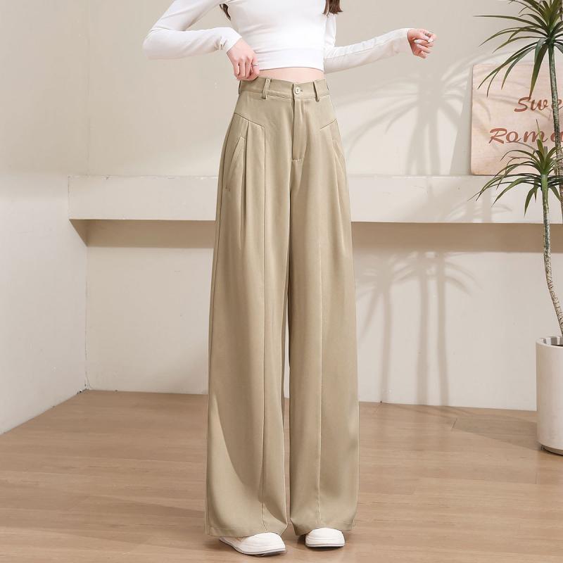 パンツ レディース カーキ色 スーツパンツ 高見え 美脚 ロングパンツ スラックス 落ち感 伸縮性 ポリエステル オフィス 通勤 きれいめ