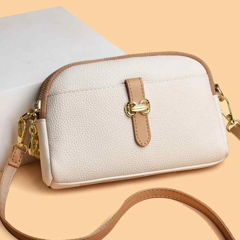 バッグ レディース ショルダーバッグ ハンドバッグ ポシェット PU レザー 撞色 バイカラー 斜めがけ 小さめ ミニ コンパクト 軽量 普段使い お出かけ デート ブラック ホワイト系