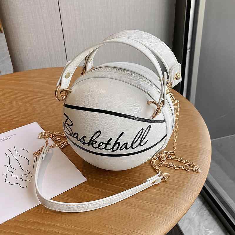 バッグ レディース ショルダーバッグ 斜めがけ 韓国 ファッション バスケットボール ハンドバッグ PU レザー かわいい おしゃれ 小さめ ミニ カバン 白 黒 ピンク ブラウン