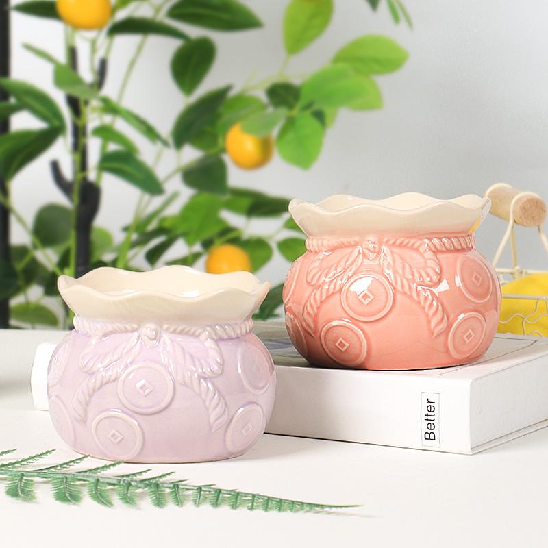 植木鉢韓国風陶器鉢多肉植物大口径観...